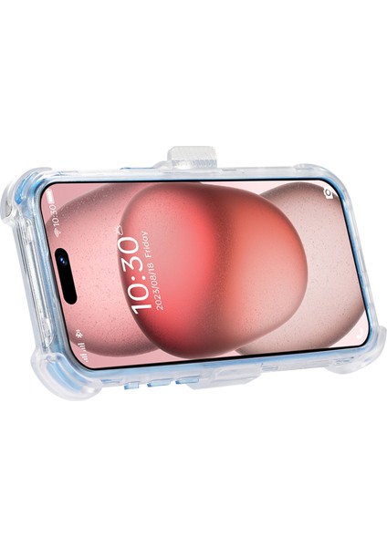 iPhone15 Pro Cep Telefonu Kılıf Anti-Çizgi Slayt Kemeri Kuşkusu Kickstand Sack Shell-Sky Blue (Yurt Dışından) fırsatları
