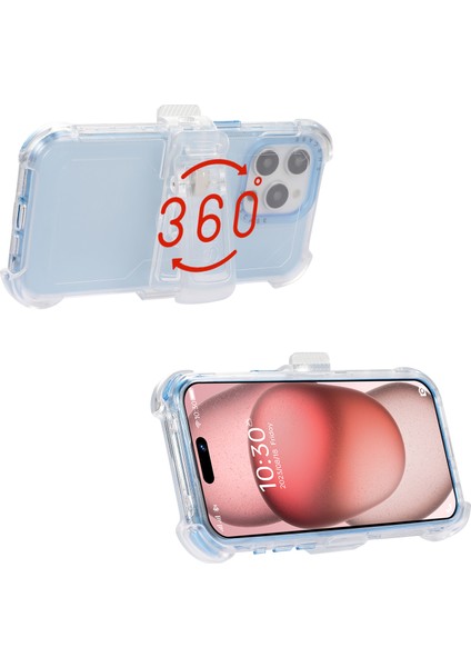 iPhone15 Pro Cep Telefonu Kılıf Anti-Çizgi Slayt Kemeri Kuşkusu Kickstand Sack Shell-Sky Blue (Yurt Dışından) indirimleri