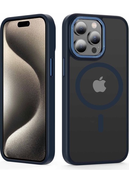 Magsafe Mat Telefon Kapak Sapfire ile Uyumlu iPhone15 Pro Max Şok Geçirmez Kılıf Için Yumuşak Tpu+Sert Pc Kılıf (Yurt Dışından)