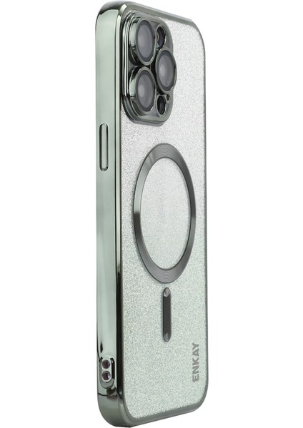 Magsafe Glitter Kağıt-Yeşili ile Uyumlu iPhone15 Pro Magnetic Case Için Enaky (Yurt Dışından)
