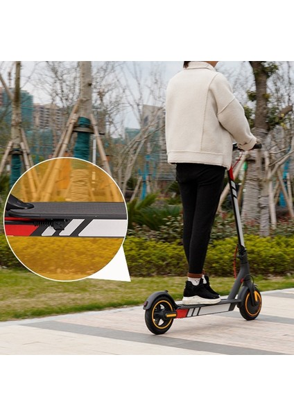 Ninebot Max G30 Kickscooter Katlanabilir Çıkartmalar Için Su Geçirmez Pvc Yansıtıcı Çıkartmalar (Beyaz Beyaz Kırmızı) (Yurt Dışından)