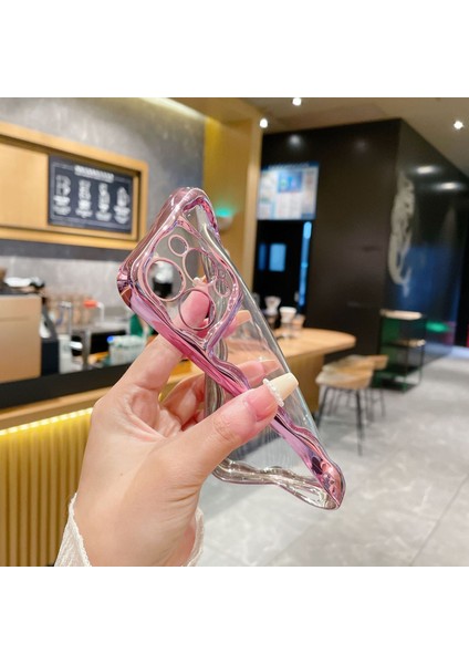 iPhone15 Pro Max Şeffaf Geri Kılıf Tpu Elektraptaşlama Telefon Kapak Mavisi (Yurt Dışından)