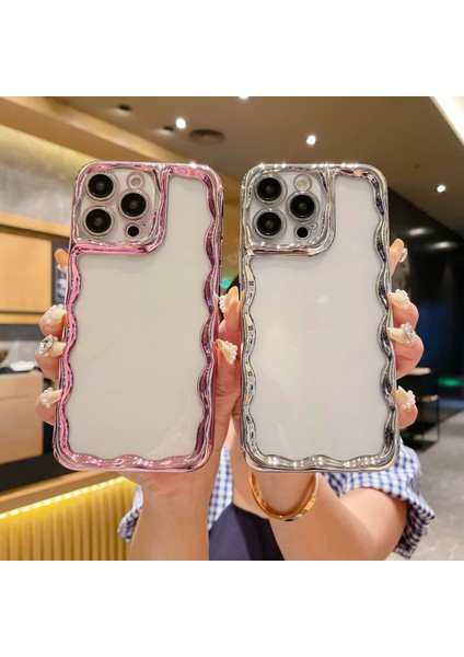 iPhone15 Pro Max Şeffaf Geri Kılıf Tpu Elektraptaşlama Telefon Kapak Mavisi (Yurt Dışından)