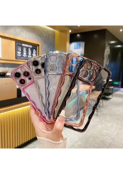 iPhone15 Pro Max Şeffaf Geri Kılıf Tpu Elektraptaşlama Telefon Kapak Mavisi (Yurt Dışından)