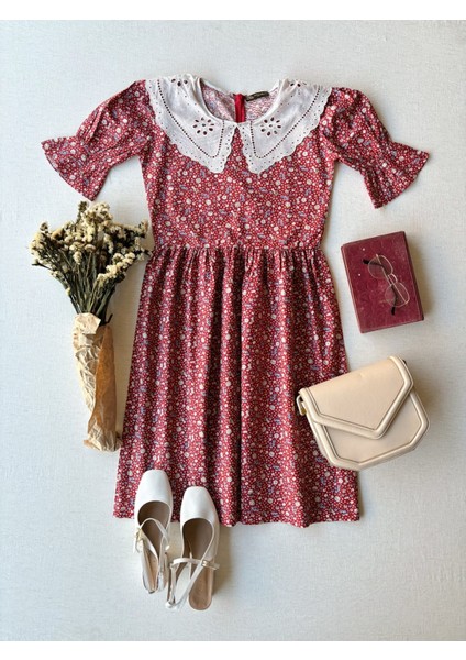 Kadın Vintage Fisto Yakalı Poplin Elbise fiyatları