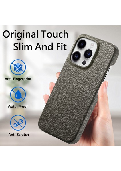 iPhone15 Pro Max Max Doğu Pu Deri Kapalı Pc Telefon Kapak Silver Gri (Yurt Dışından) indirimleri