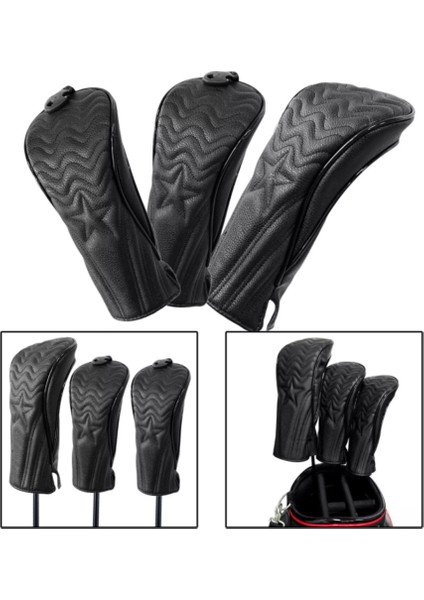 Golf Eğitim Ekipmanları Pu Golf Topluğu Kapağı Isteka Kapağı Golf Ahşap Çubuk Kapağı Desen Yıldız Işaret Koruma Kapağı (No. 3) (Yurt Dışından) indirimleri