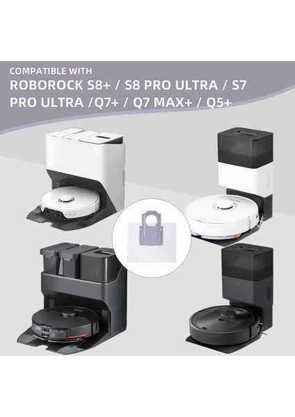Roborock S8+/s8 Pro Ultra/s7 Maxv Ultra /s7 Pro Ultra/q7+/q7 Max+/q5+ Vakumlu Kendinden Boş Dock Için Yedek Toz Torbaları, A (Yurt Dışından) modelleri