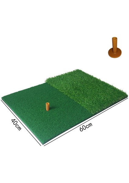 Golf Uygulama Mat Suni Çim Naylon Çim Kauçuk Tişört Arka Bahçe Açık Golf Vuruş Mat Dayanıklı Eğitim Pedi 40X60 cm (Yurt Dışından)