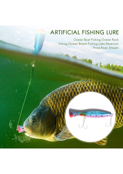 1 Adet Popper Balıkçılık 3D Burgu Tiz Kancalar ile 12 cm 42G Topwater Sert Cazibesi Yumuşak Plastik Isca Yapay Balıkçılık Cazibesi Takımları Mavi (Yurt Dışından) modelleri