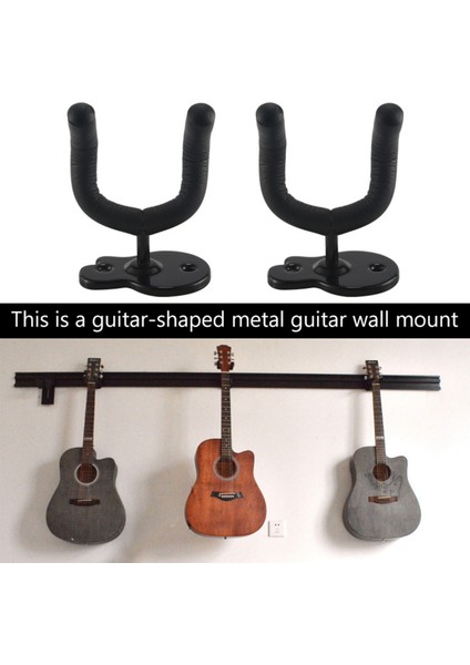 2 Adet Gitar Duvara Montaj Askısı, Elektrikli Klasik Bas Gitar Kanca Ukulele Ev ve Stüdyo Için Duvar Standları (Yurt Dışından) modelleri