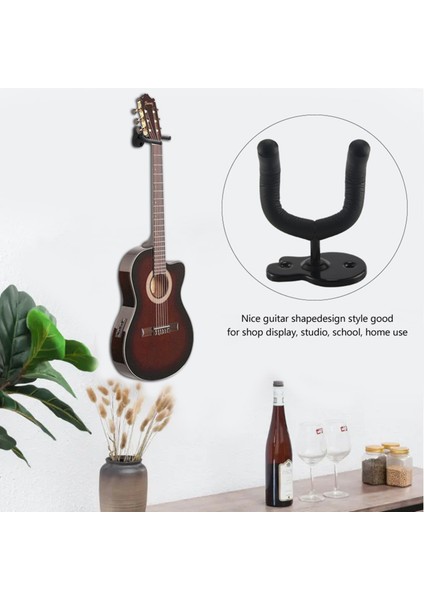 2 Adet Gitar Duvara Montaj Askısı, Elektrikli Klasik Bas Gitar Kanca Ukulele Ev ve Stüdyo Için Duvar Standları (Yurt Dışından) fırsatları