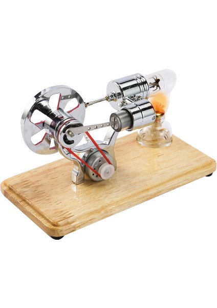 Stirling Motor Kiti Elektrik Jeneratörü Sıcak Hava Motoru Modeli Jeneratör Modeli LED Işıklı Volan Ahşap Taban (Yurt Dışından) modelleri