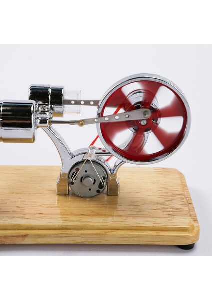 Stirling Motor Kiti Elektrik Jeneratörü Sıcak Hava Motoru Modeli Jeneratör Modeli LED Işıklı Volan Ahşap Taban (Yurt Dışından) fırsatları