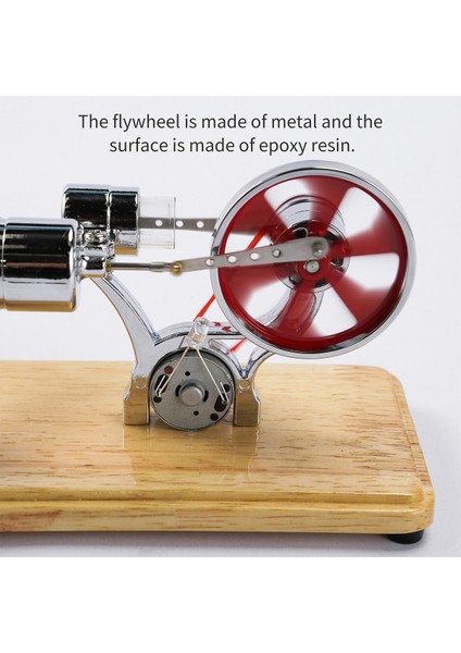 Stirling Motor Kiti Elektrik Jeneratörü Sıcak Hava Motoru Modeli Jeneratör Modeli LED Işıklı Volan Ahşap Taban (Yurt Dışından) indirimleri