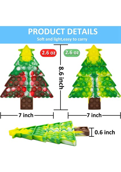 Noel Fidget Itme Oyuncak Duyusal Stres Kabarcık Oyuncak Fidget Oyuncak Otistik Çocuklar Için Sıkma Anksiyete Giderici Oyuncaklar A (Yurt Dışından)