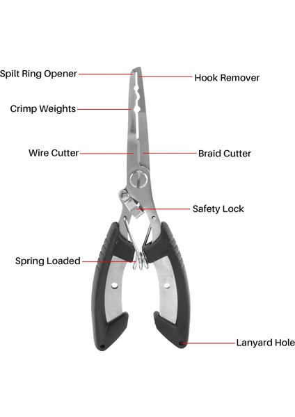 Olta Takımı Balık Dudak Tutucu Ölçekli ve Mezura Balıkçılık Kanca Sökücü Balıkçılık Pensesi Kordonlu Tuzlu Su (Yurt Dışından)