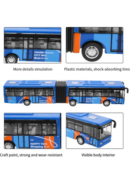 Çocuk Döküm Model Araç Servis Otobüsü Araba Oyuncaklar Küçük Bebek Geri Çekin Oyuncaklar Mavi (Yurt Dışından)