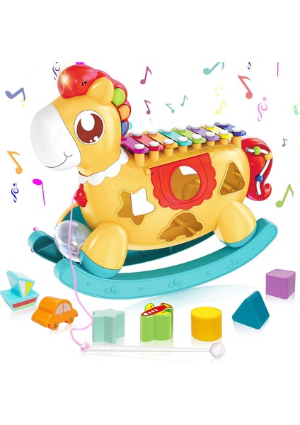 Bebek Ksilofon Müzikli Oyuncaklar 5 In 1 Müzikli Oyuncak Seti Yapı Taşları ile Bebek Müzik Oyuncak Işıklar ve Ses ile Çocuk Oyuncakları (Yurt Dışından) fiyatları