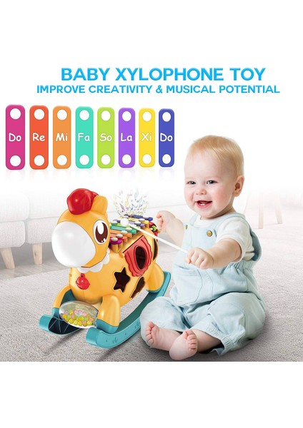 Bebek Ksilofon Müzikli Oyuncaklar 5 In 1 Müzikli Oyuncak Seti Yapı Taşları ile Bebek Müzik Oyuncak Işıklar ve Ses ile Çocuk Oyuncakları (Yurt Dışından) modelleri