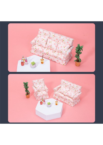 1:12 Ölçekli Minyatür Bebek Evi Mobilya Kumaş Kanepe Tekli Kanepe Dollhouse Mobilya Oturma Odası Dollhouse Dekorasyon (Yurt Dışından)