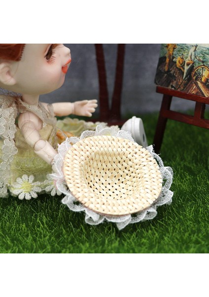1/12 Dollhouse Minyatür Hasır Şapka Mini Bebek Pembe Şapka Dıy Sahne Bebek Ev Zanaat Dollhouse Dekorasyon Aksesuarları (Yurt Dışından) fırsatları