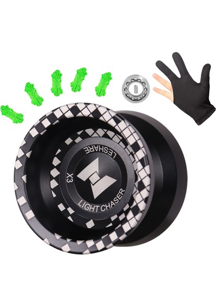 Tepki Vermeyen Lıght Chaser X3 Rekabetçi Yo-Yo, Yeni Başlayanlar Için Alaşım Yoyo ve Eldiven ve Iplerle Pratik Hileler (Yurt Dışından)