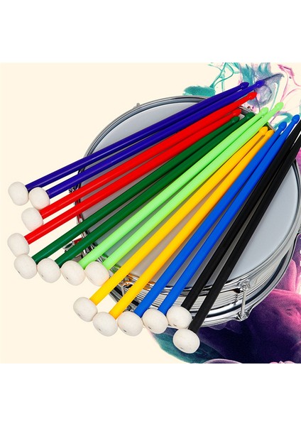 2 Adet Davul Tokmak 42.3 cm Uzunluk, Naylon Keçe Davul Sopa, Kaymaz Bas Vurmalı Çubuklar, Çift Taraflı Bagetler, Sarı (Yurt Dışından)
