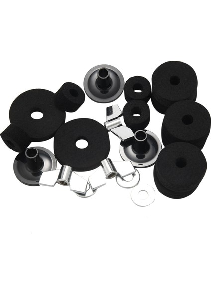 21 Parça Yedek Aksesuarlar Zil Standı Kollu Zil Keçeleri Yıkayıcı ve Taban Kanat Somunları Davul Seti Için Yedek (Yurt Dışından)