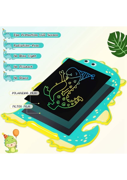 8.5 Inç Çizim Tahtasında Yeşil Dinozor Oyuncak LCD Yazma Tableti Pad Çocuk Çizim Tableti Eğitici Oyuncak Erkek Kız Için (Yurt Dışından)