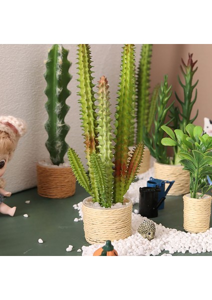 1:6 Dollhouse Minyatür Kaktüs Vazo Çiçek Saksı Bitkileri Saksı Ağacı Saksı Dollhouse Dekor Oyuncak, A (Yurt Dışından)