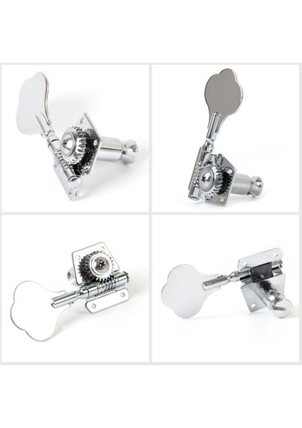 Adet Gitar Tuning Pegs Elektrik Bas Tuner Peg Gitar Açık Dişli Tuning Pegs Makine Kafaları Çamurluk Caz Bas Gitar Gümüş (Yurt Dışından)