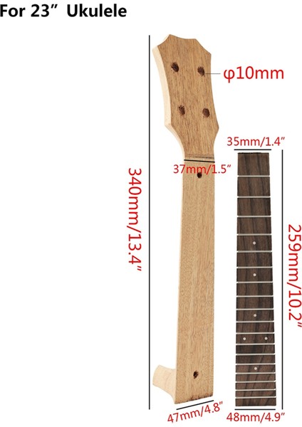 Gülağacı Ukulele Boyun Bitmemiş Tenor Ukulele Luthier Mesnetli Elmas Kafa Şekli Dıy Ukulele Parçaları, 26 Inç (Yurt Dışından)
