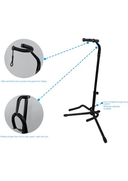 Akustik Elektro Gitar, Gitar Aksesuarları Için Tripod Tutuculu Metal Zemin Gitar Standı (Yurt Dışından)