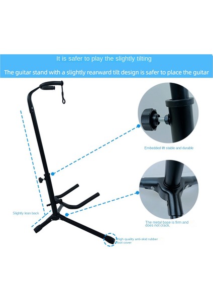 Akustik Elektro Gitar, Gitar Aksesuarları Için Tripod Tutuculu Metal Zemin Gitar Standı (Yurt Dışından)