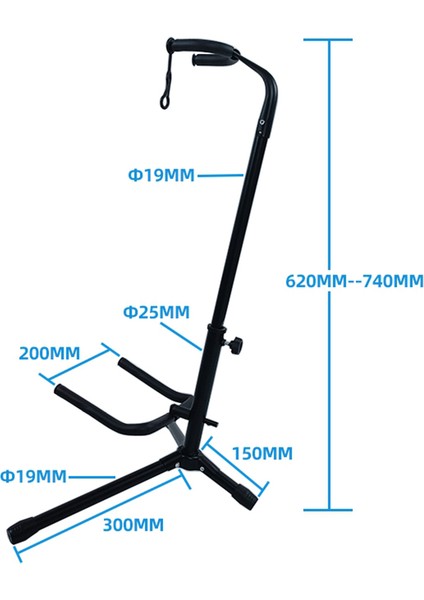 Akustik Elektro Gitar, Gitar Aksesuarları Için Tripod Tutuculu Metal Zemin Gitar Standı (Yurt Dışından)