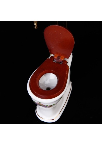 Vintage Viktorya Tarzı Banyo Porselen Tuvalet Bebek Evi Minyatür Beyaz + Altın (Yurt Dışından) fırsatları