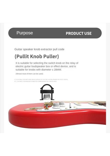 Gitar Topuzu Çektirme Aracı Pullit Topuzu Çektirme Luthier Onarım Aracı Kolları Çalılar Çektirme Araçları Siyah (Yurt Dışından)
