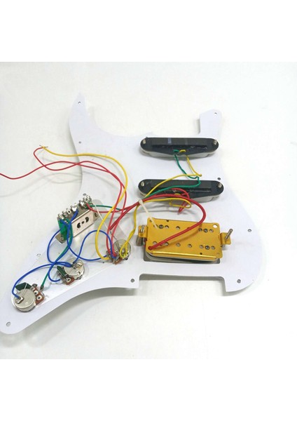 Elektro Gitar Pickguard Manyetikler Yüklü Önceden Kablolanmış Scratchplate Düzeneği 11 Delik Ssh Beyaz (Yurt Dışından) fiyatları