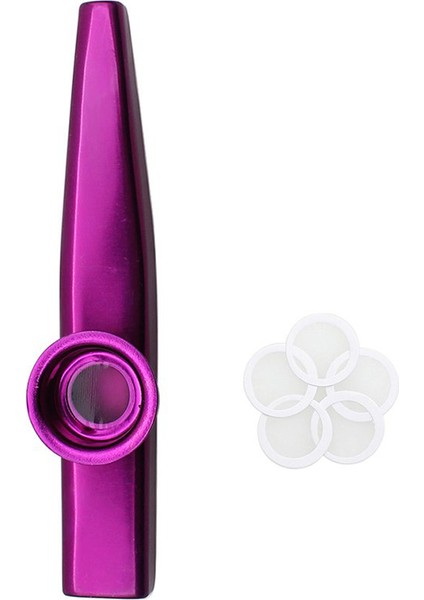 Kazoo Alüminyum Alaşımlı Metal 5 Adet Hediyeler Çocuklar Için Flüt Diyafram Müzik Severler-Mor (Yurt Dışından)