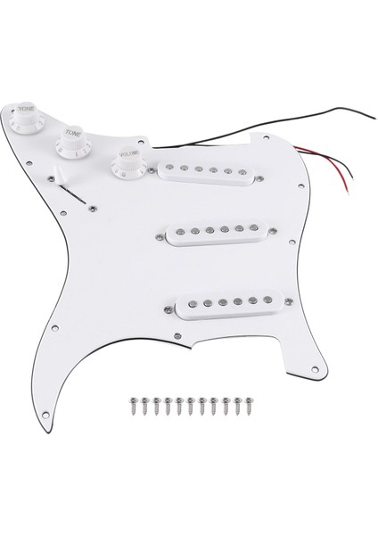 Tek Bobin Pikap Sss Elektro Gitar Yüklü Kablolu Pickguard Scratch Plaka Strat 11 Delik 3ply St Sq Gitar Için (Yurt Dışından) modelleri