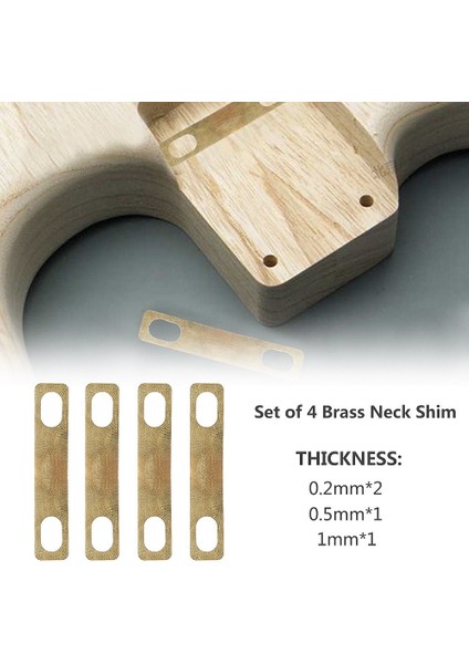4 Adet Gitar Boyun Plakası Gitar Contası Yedek Gitar Boyun Shim Yükseltme Contası Aksesuarları (Altın) (Yurt Dışından) fırsatları