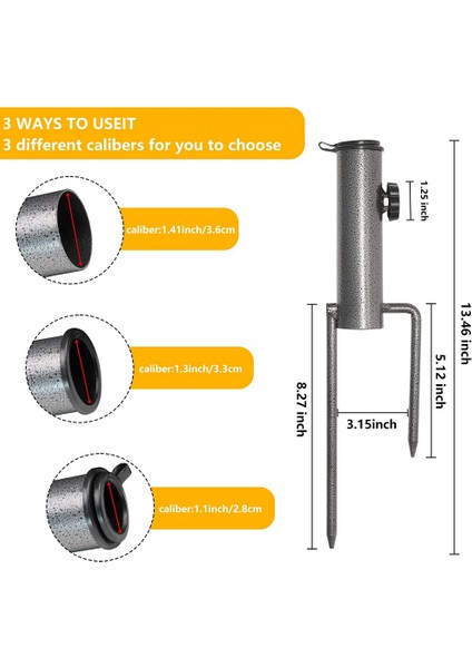 Adet Veranda Şemsiye Çelik Çapa Plaj Şemsiyesi Metal Tutucu Iki Çatal ile Duruyor Toprakta Kullanım Için Güvenli Stand (Yurt Dışından)