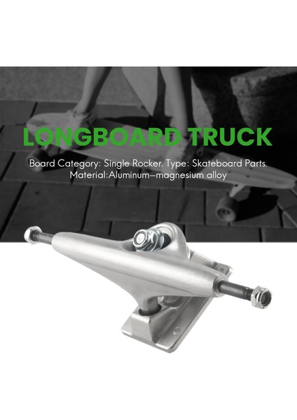 6.25 Inç Longboard Kamyon Sörf Paten Kamyonları Kaykay Kamyonları Longboard Kamyon Kaykay Köprüsü Braketi-Gümüş (Yurt Dışından) fırsatları