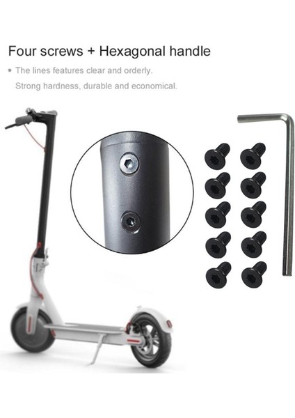 10 Adet Scooter Gidon Ön Çatal Boru Vidaları Altıgen Saplı Yedek Parça Kitleri M365 Ninebot Es2 (Yurt Dışından) fırsatları