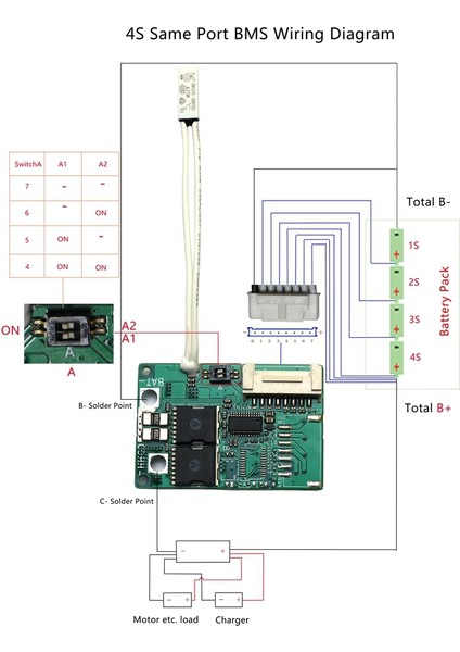 Li-Ion Pil Bms 12V-52V 30A Aynı Bağlantı Noktası 18650 Pil Paketi Denge Koruma Kurulu Rv Büyük Kamyonlar Için Mkbms,4s-7s (Yurt Dışından)
