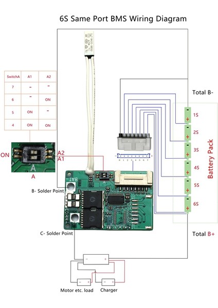 Li-Ion Pil Bms 12V-52V 30A Aynı Bağlantı Noktası 18650 Pil Paketi Denge Koruma Kurulu Rv Büyük Kamyonlar Için Mkbms,4s-7s (Yurt Dışından)