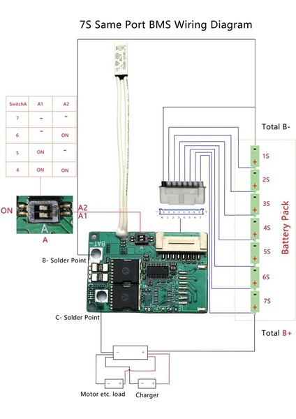 Li-Ion Pil Bms 12V-52V 30A Aynı Bağlantı Noktası 18650 Pil Paketi Denge Koruma Kurulu Rv Büyük Kamyonlar Için Mkbms,4s-7s (Yurt Dışından)