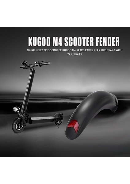 Kugoo M4 Için Arka Lambalı 10 Inç Elektrikli Scooter Arka Çamurluk Koruması (Yurt Dışından)