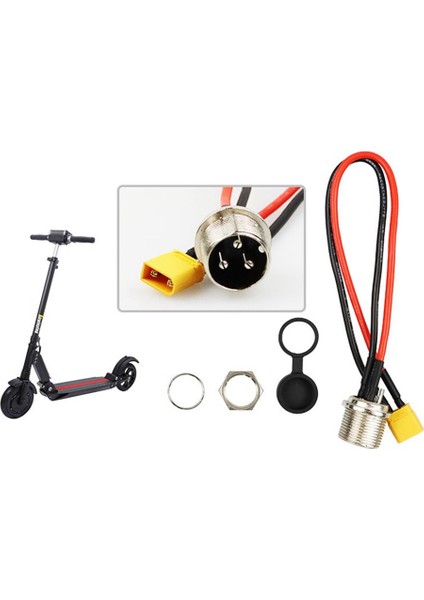 Elektrikli Scooter Aksesuarları Şarj Konektörü T Kafalı Şarj Konektörü Scooter Yedek Parçaları (Yurt Dışından)